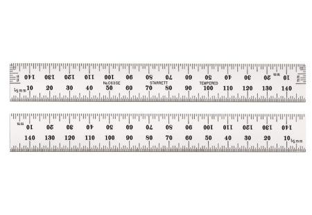 Starrett Präzisionsstahlmassstab mit Millimeter und Zoll Skalierung C635E-150 150 mm