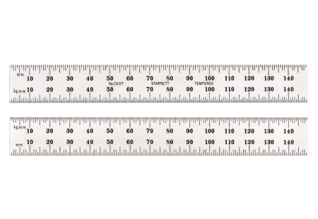 Starrett Präzisionsstahlmassstab mit Millimeter und Zoll Skalierung C635E-150 150 mm